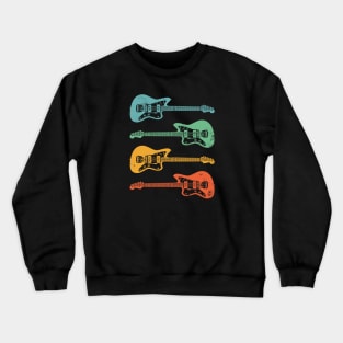 Offset Style Electric Guitar Cool Retro Colors Crewneck Sweatshirt